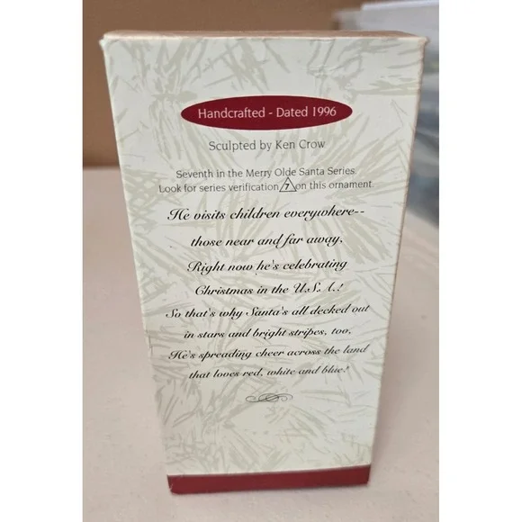 Hallmark 1996 Merry Olde Santa Ornament Patriotic USA Collector Series - Picture 2 of 3